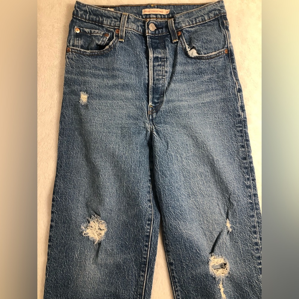 Levi Ribcage Straight Ankle Women’s Jeans Medium Wash - Picture 5 of 12